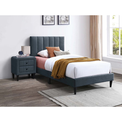 Mobilier de chambre à coucher rembourré gris foncé