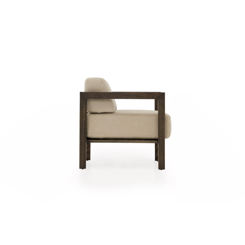 Fauteuil de 30 po de largeur - extérieur, Toile lin noir, Toile Tamale, Mousse / fibre synthétique / duvet