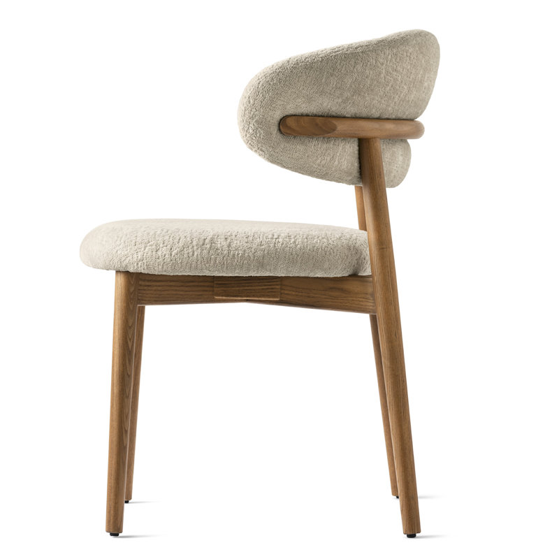 Oleandro Upholstered Chair with Metal Base, Walnut, Aspen Sand