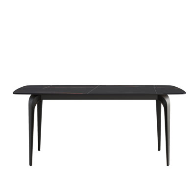 Table de salle à manger à pieds incurvés en pierre artificielle