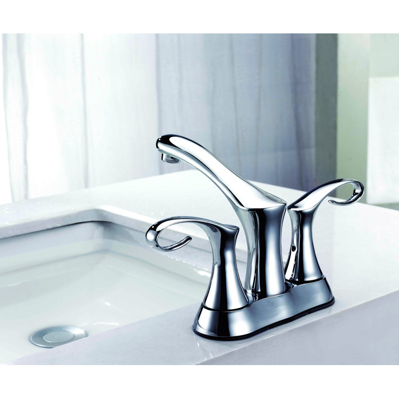 2-handle Bathroom Faucet with Drain Assembly, Chrome