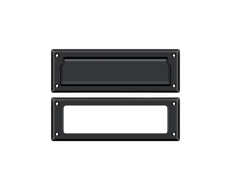 Deltana MS626U5 Mail Slot 8-7/8" with Interior Frame in Antique Brass, Paint Black