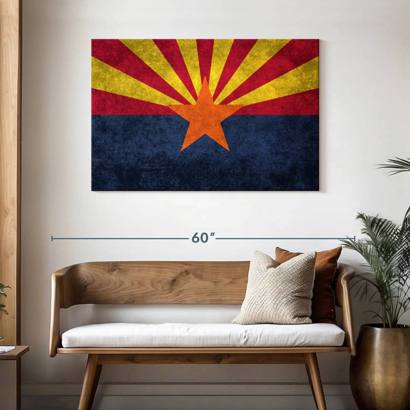 Borges, grunge, drapeau de l'Arizona, H 30 po x l 45 po