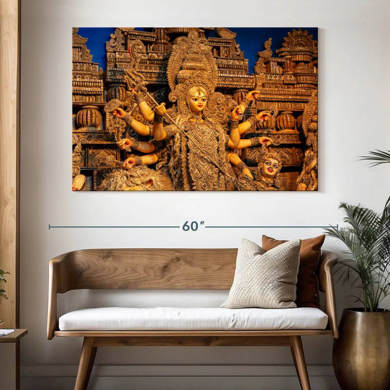 Adella Goddess Durga Sculpture, 34" H x 51" W