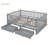 Wood Daybed with Fence Guardrails and 2 Drawers, Split into Independent Floor Bed & Daybed-1242180589-1242180590