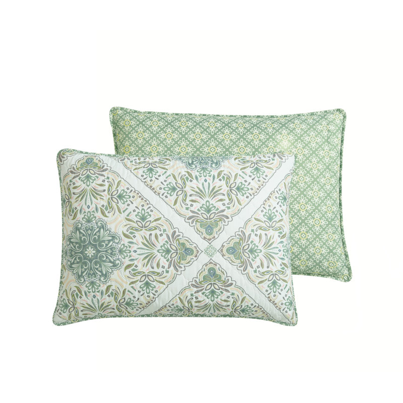 Aqua Reversible Microfiber Full Quilt Set