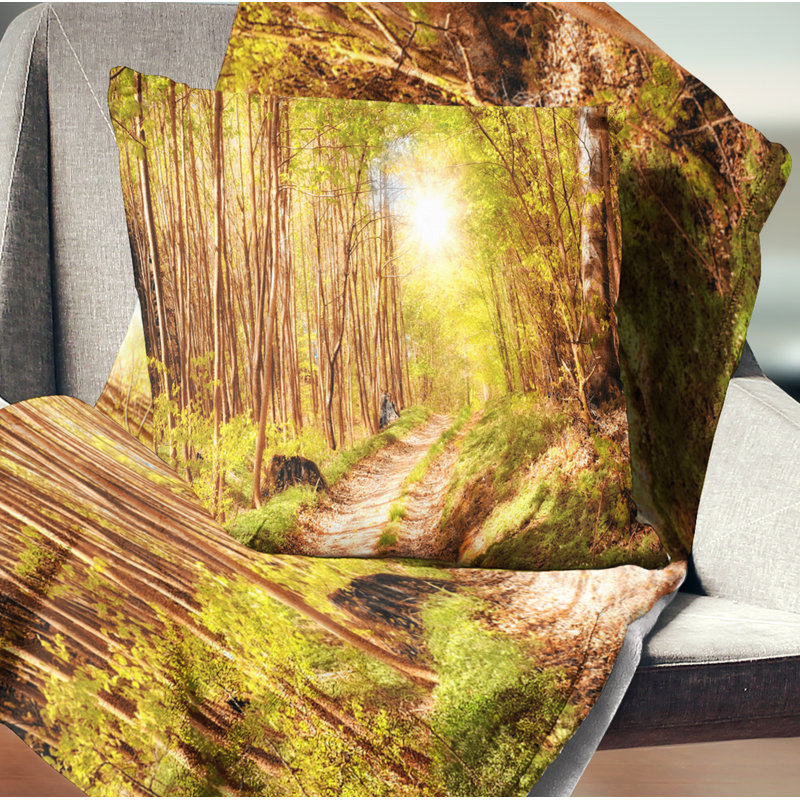Automne au Danemark - Coussin décoratif imprimé paysage, 12 po x 20 po, Rectangulaire