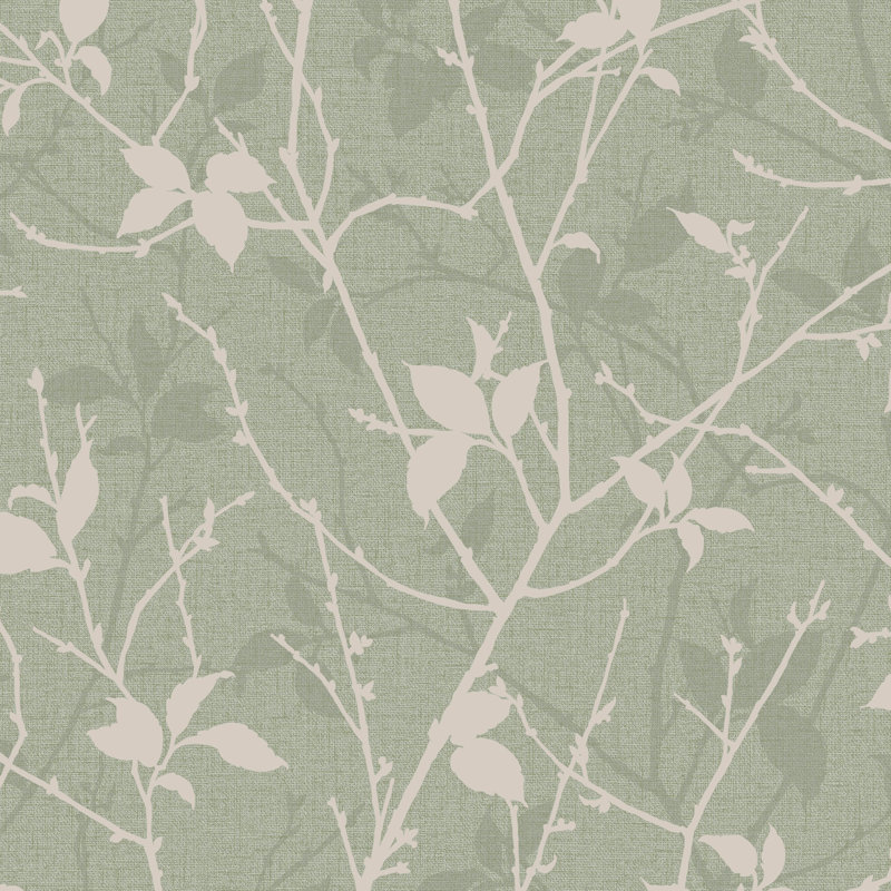 Boutique Floral Metallic Wallpaper Double Roll, Sage