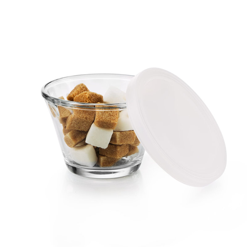 Libbey Clear Glass Cupcake Baking Dishes with White Lids, Set of 16