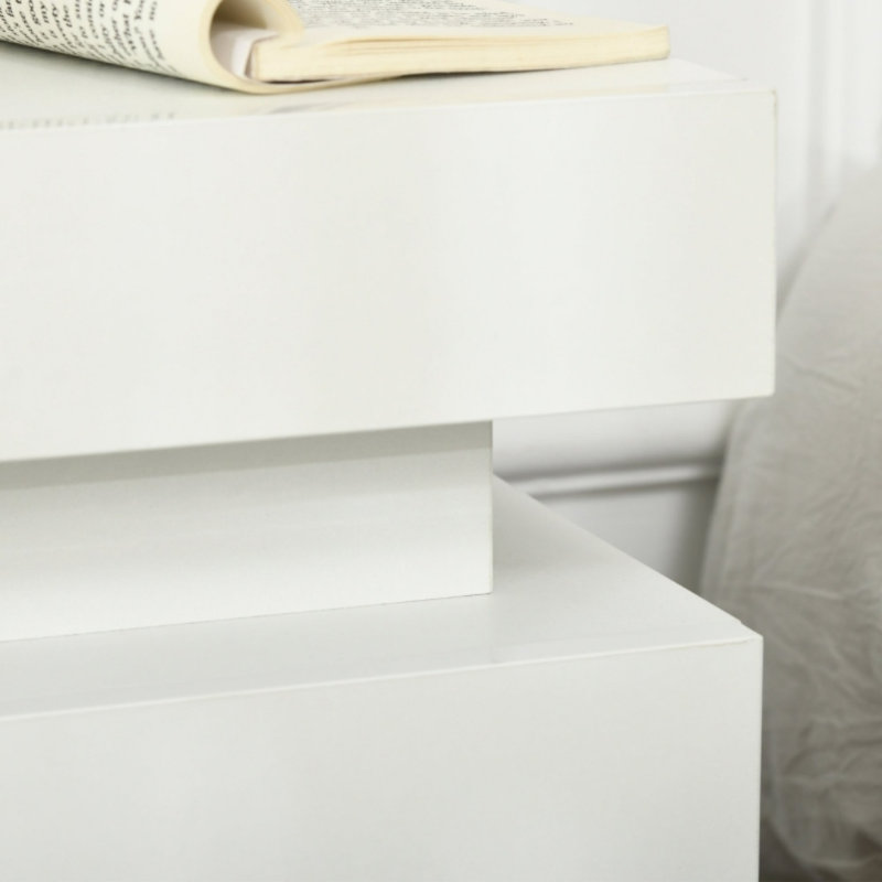 45cm W Engineered Wood Bedside Table