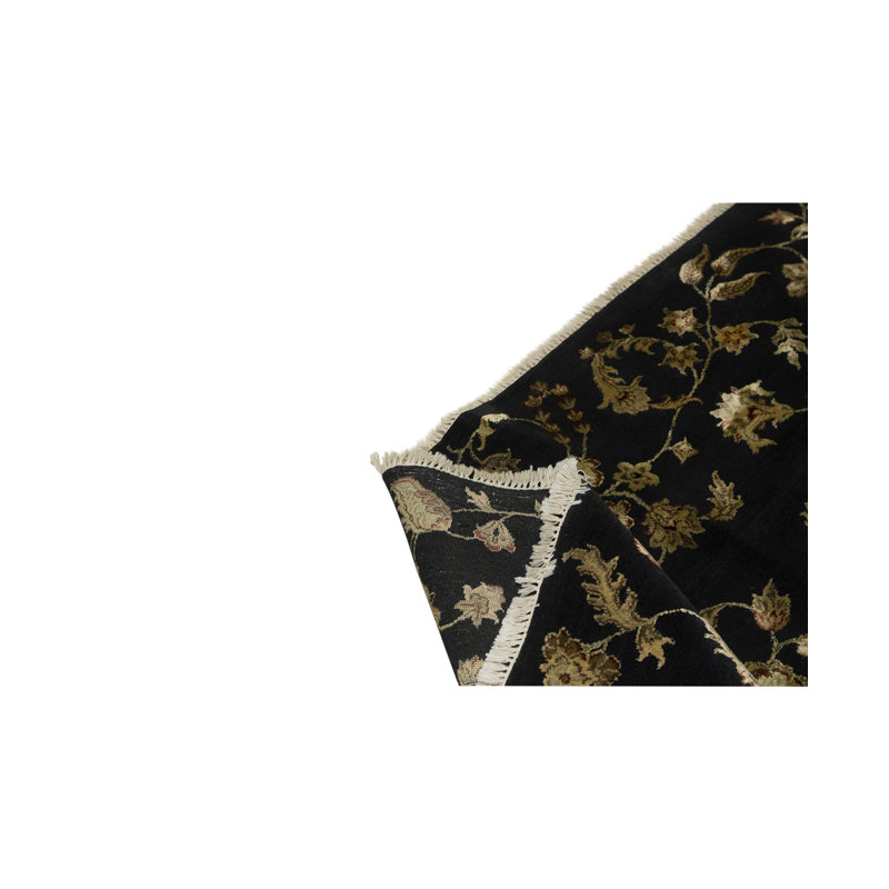 Hand-Knotted High-Quality Black Area Rug