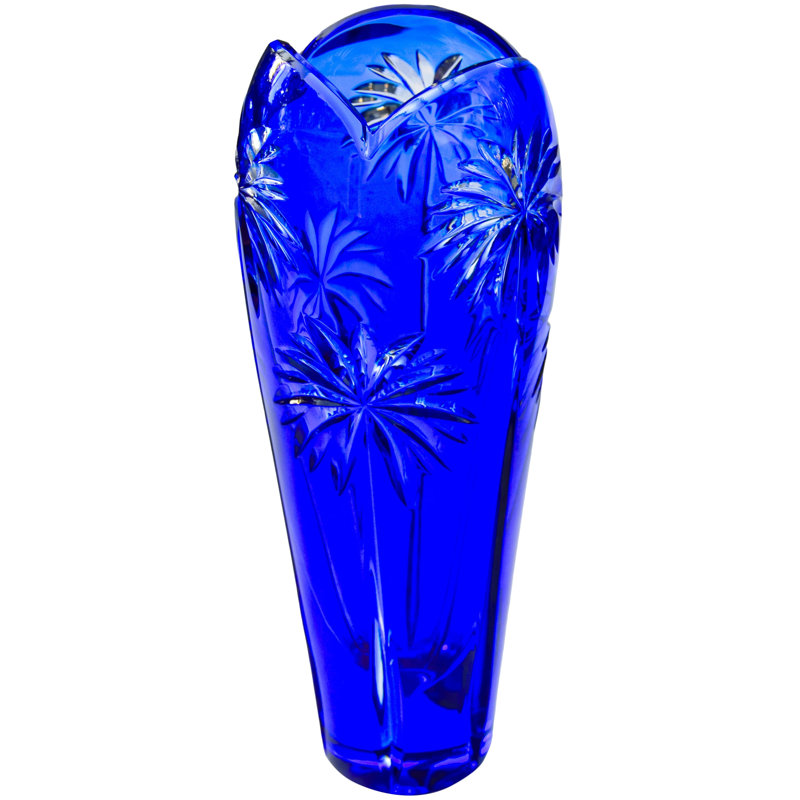 Vase en forme de palmier bleu Mid Mid Century Century