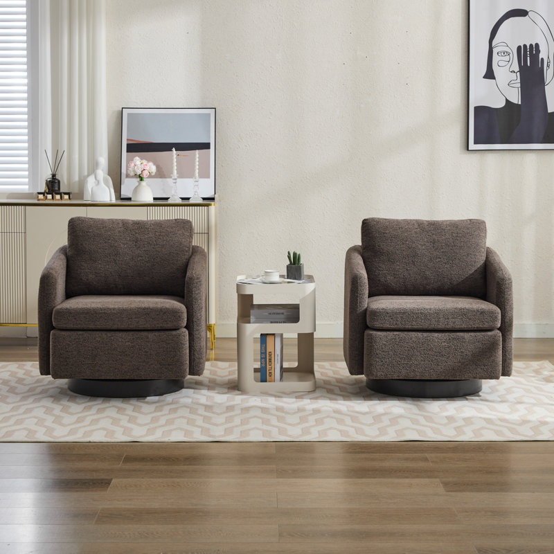 Fauteuil pivotant de 31,47 po CAL117, Taupe/Black Polyester