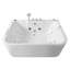 Baignoire à balnéo rectangulaire autoportante de 155 cm (61 po) en acrylique blanc pour 2 personnes, avec 16 jets d'eau, chauffage, éclairage DEL et douchette.