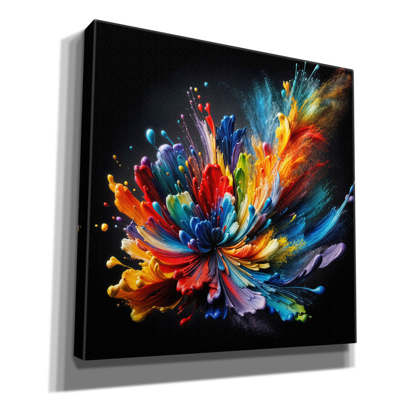  «Color Burst 2» par Rey Klimt, art mural sur toile, 12 po x 12 po