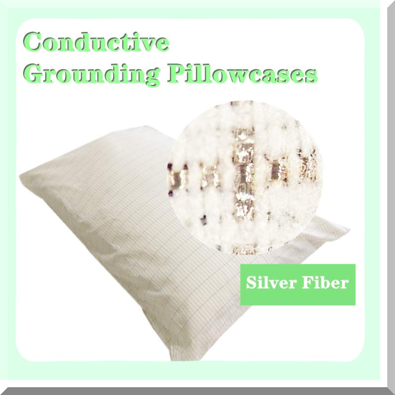 SilverSleep Grounding Pillowcase - 15ft Cord for Better Sleep | Conductive Silver Fiber Earthing Pillowcase 20x36in | Grounding Therapy Bedding