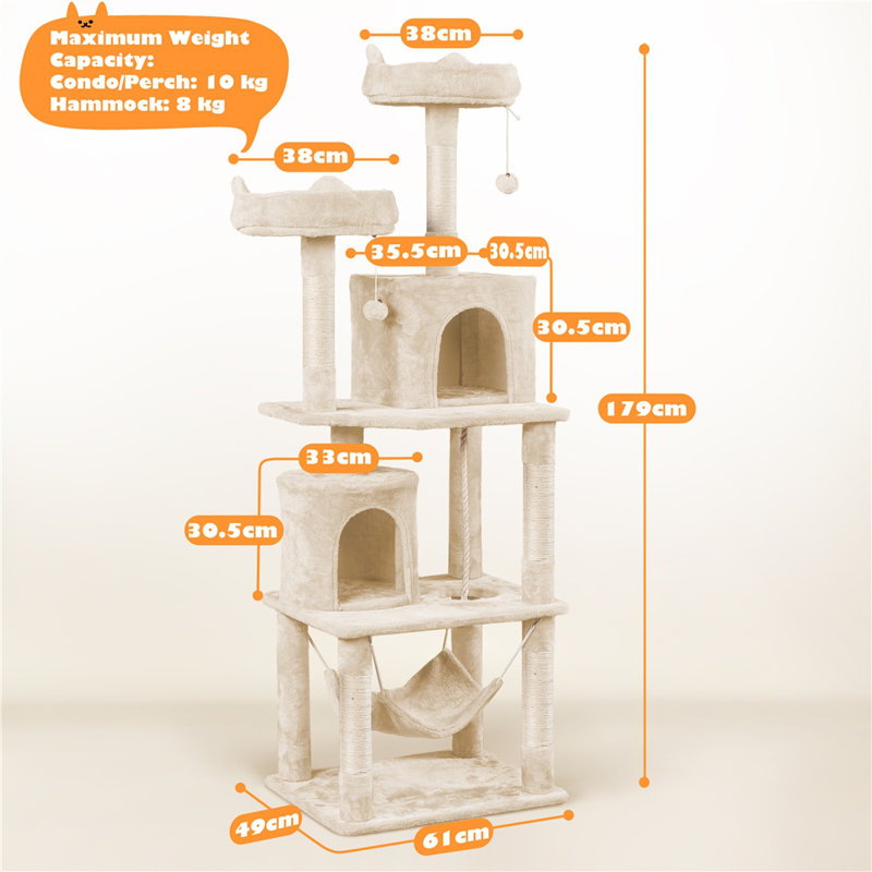 Arion 179cm H Cat Tree, Beige