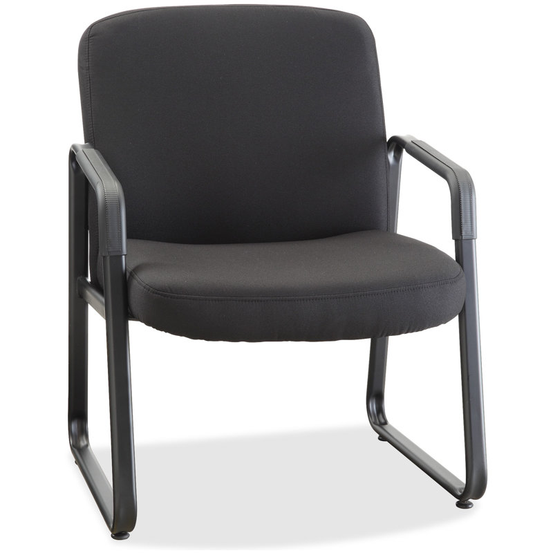 Chaise de salle d'attente en cuir de 26,5 po avec structure en métal, Tissu noir