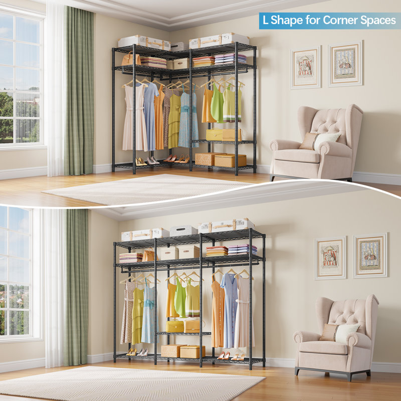 VIPEK V30 Black Heavy Duty Metal Freestanding Wardrobe Closet System