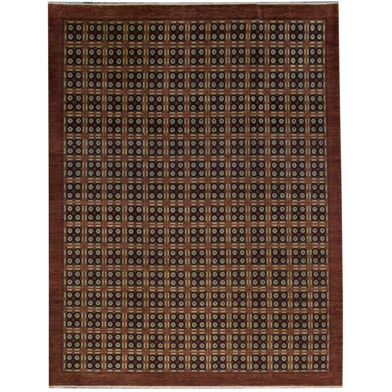 Tapis brun de haute qualité noué à la main