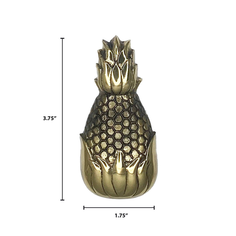 Hospitality Pineapple Push Button, Brass