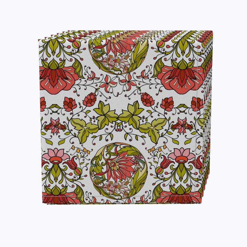 Caernarfon 100% Cotton Floral Square Napkin