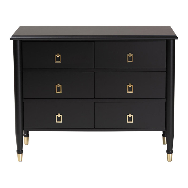 Commode en bois noir avec tiroirs Baxton Studio Tamra