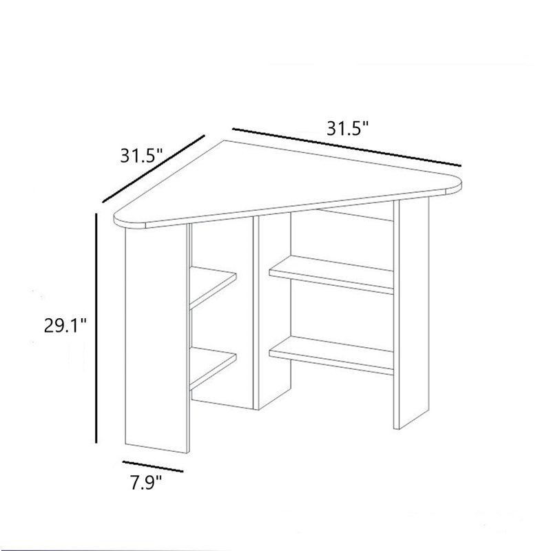 Modern White Study Desk with Numerous Shelves, 31.5 x 28.9 x 31.5 inches | 100% Melamine Coated Particle Board, Thickness: 0.7 inches | Wall-Mountable, Stylish & Functional Design for Home Office & Study Spaces