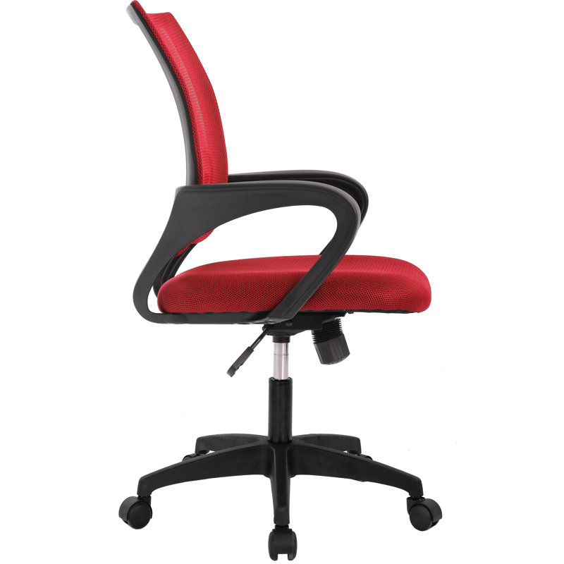 Red Mesh Swivel Task Office Chair with Adjustable Arms