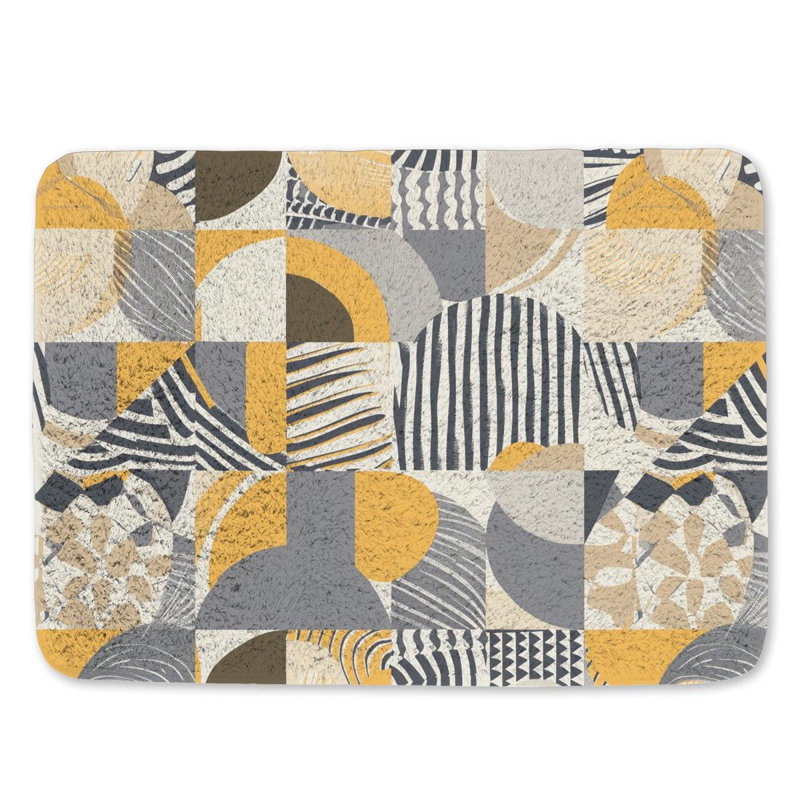Tapis de bain mosaïque moderne à motif de salle de bain, L 17 po x L 24 po