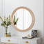 Miroir rond rond avec cadre en bois avec détail nervuré, 23,62 po-1897369505-1897369506