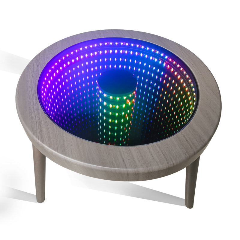 Table basse Infinity Mirror, Noir, Brun