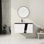 Meuble-lavabo moderne avec lavabo en céramique et porte d'armoire à fermeture en douceur. . Rangement adéquat. Fabrication en contreplaqué. Lavabo blanc et noir de 36 po pour salle de bain. Blanc spacieux et noir