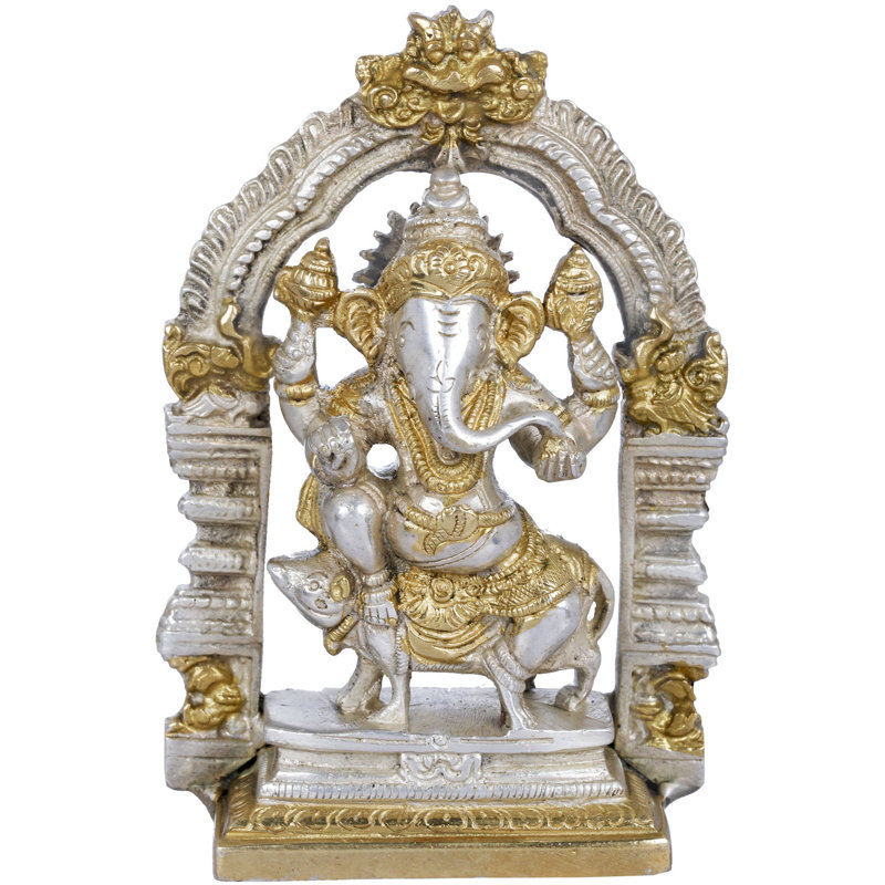 Figurine Temple Ganesha, Argent
