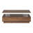 Modern Walnut Rectangular LED Lights Coffee Table With 2 Drawers In 47.2"-281236855