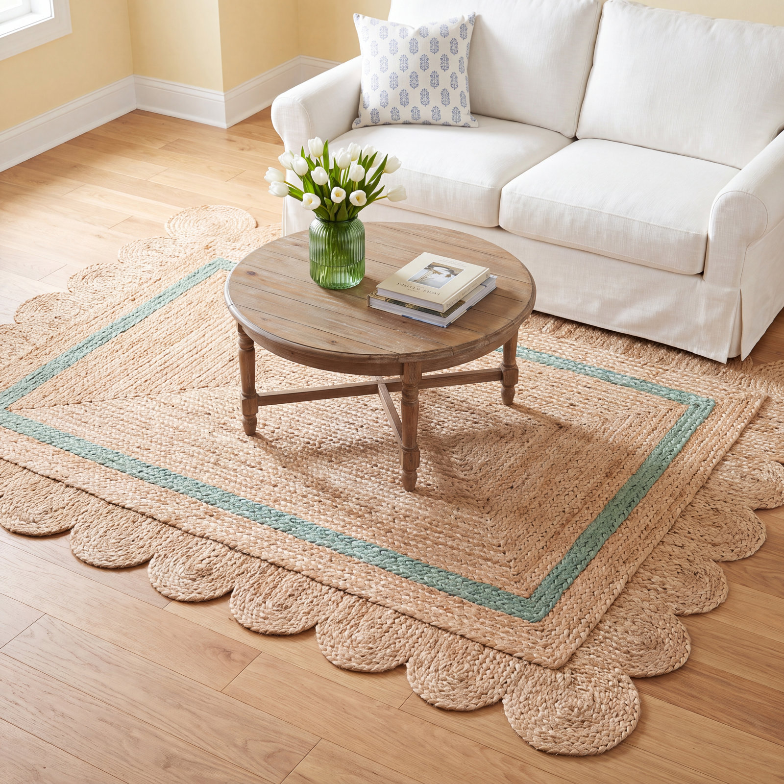 Inaki Hand-Woven Geometric Jute Rug, Rectangle 5' x 8'