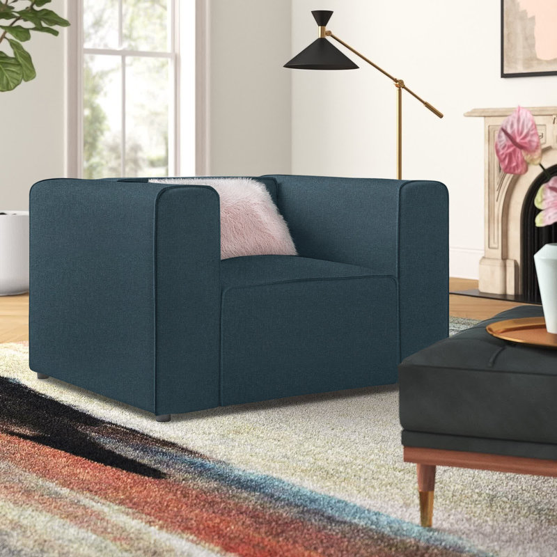 Mingle Upholstered Armchair, Polyester Blend Blue