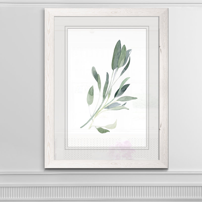 « simple sage i »-cadre photo imprimé sur verre, H 28 po x l 38 po x 1,25 po, Encadré imprimé blanc