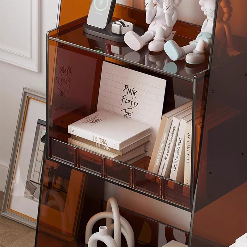 Modern creative acrylic multi-functional bookcase, Amber Brown