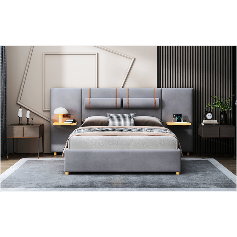 Grand lit plateforme tapissier