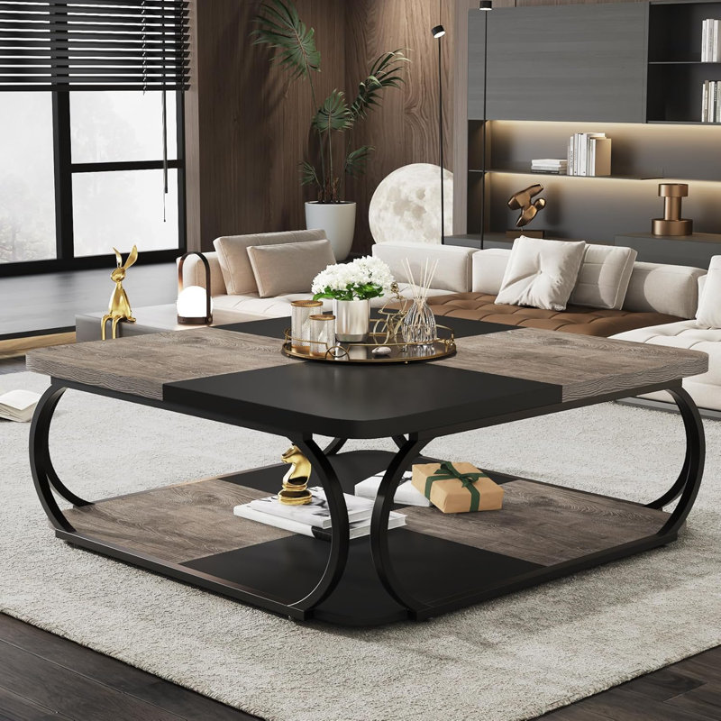 Table de bout Reviel, Gris / Noir