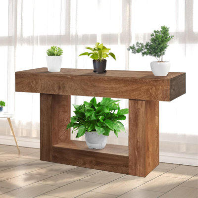 Console 63 pouces, canapé-lit en bois mince avec rangement pour entrée, couloir et salon