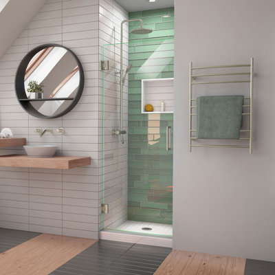 DreamLine Unidoor-LS 29 inch W x 72 inch H Frameless Hinged Shower Door in Brushed Nickel
