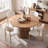 5-Piece Round Dining Set With Upholstered Chairs-2063893000