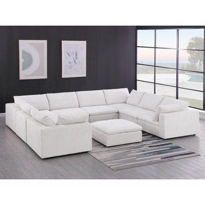 Canapé modulaire 9 pièces Vensey - Revêtement en tissu Belfast véritable