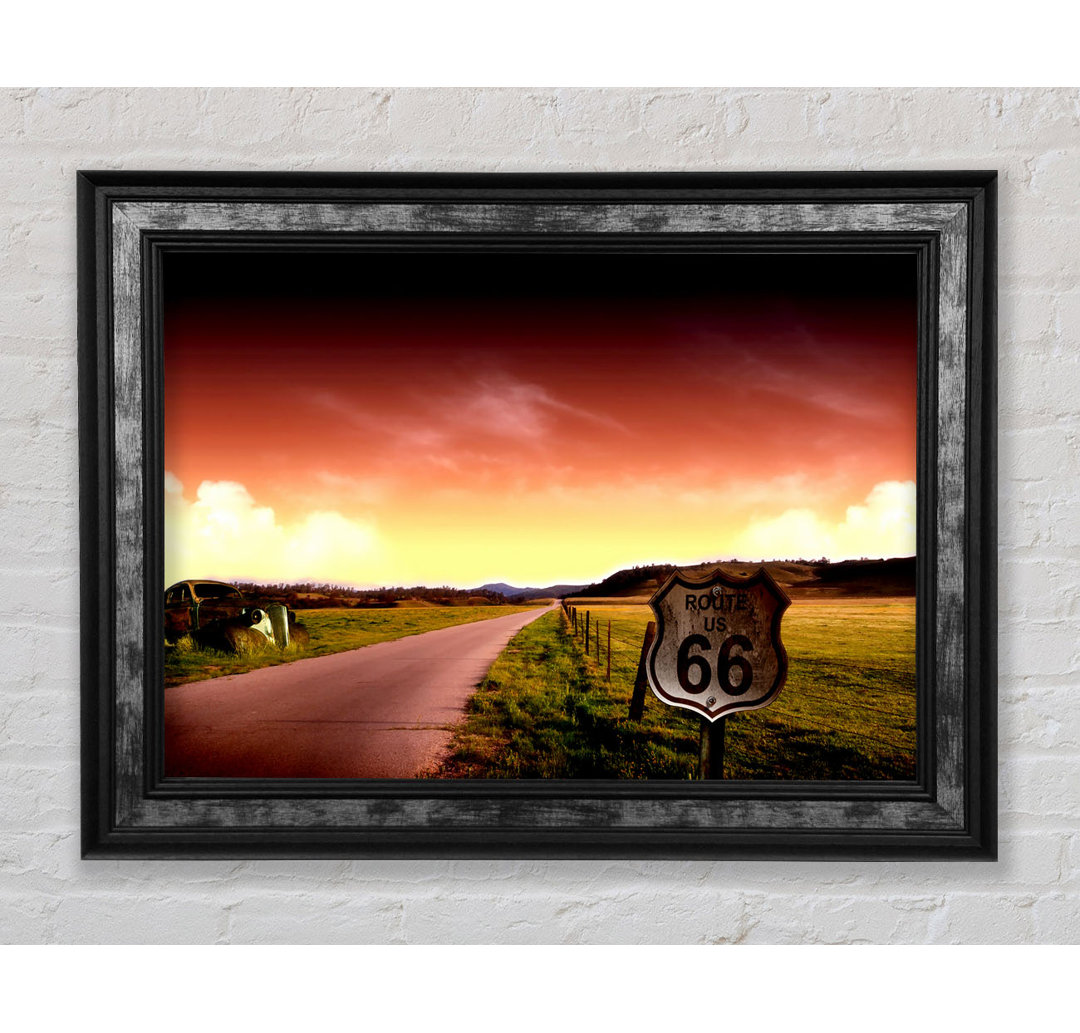 Drive Route 66 Gerahmter Druck