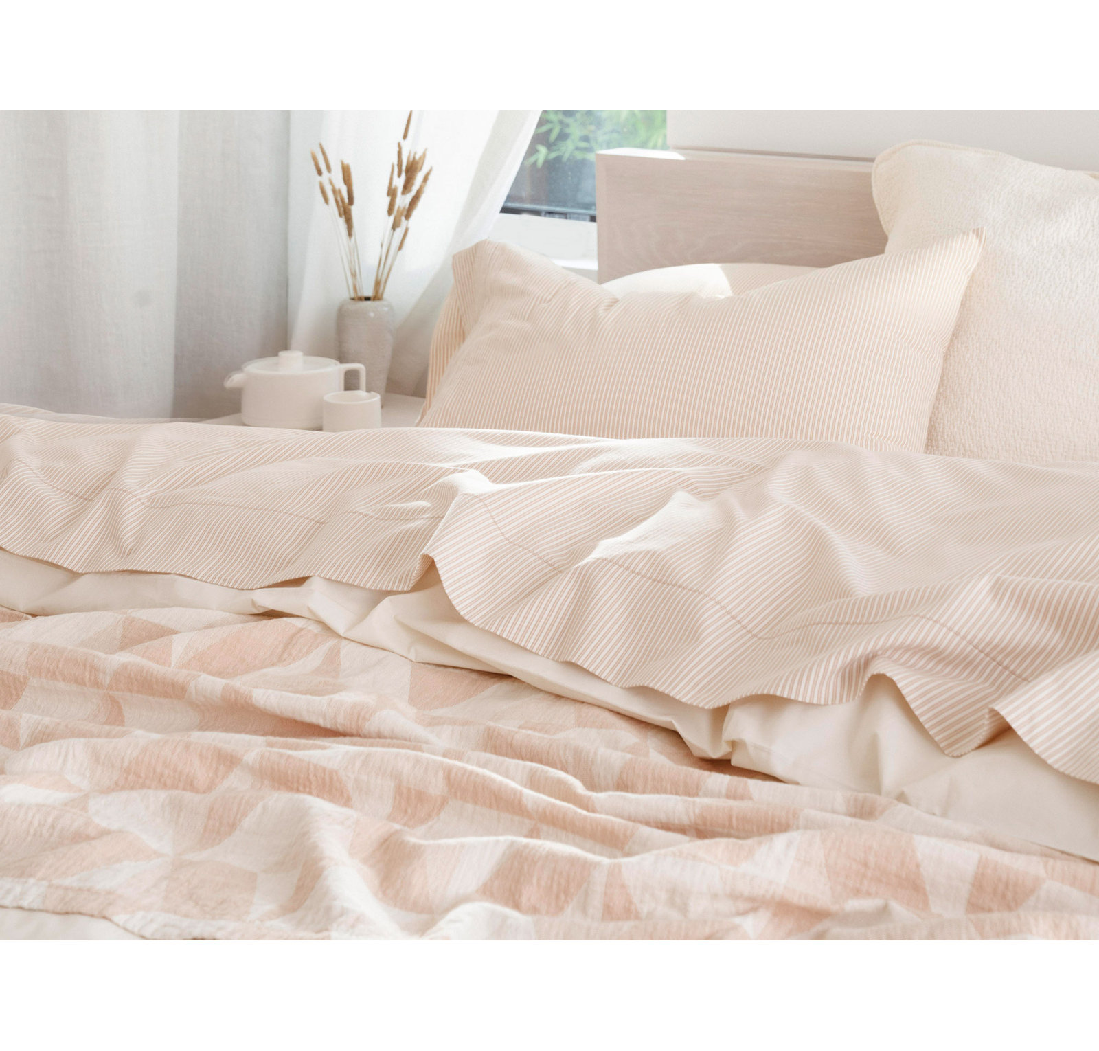 Pismo Cotton Throw Blanket, King, Hazel