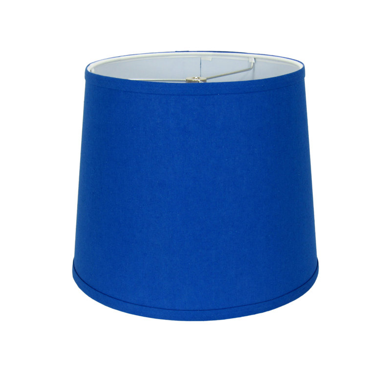 Abat-jour tambour en lin bleu, H 10 po x l 12 po x P 12 po