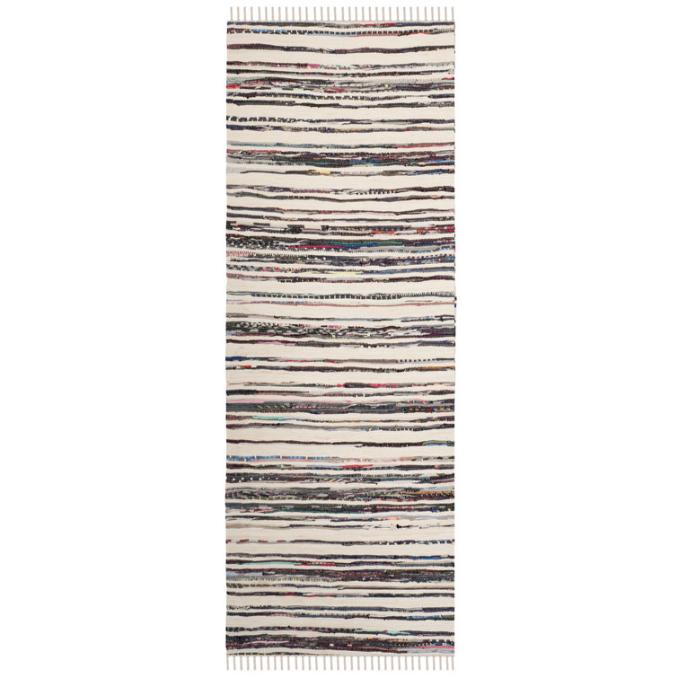 Tapis rayé en coton tissé à la main Burnett