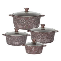 Karaca Dream Biogranite Non-Stick Cookware Set, 7 Piece, Purple - KARACA UK